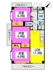 カーサ宮の前の間取り画像