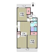 行田ハイツ2号棟の間取り画像