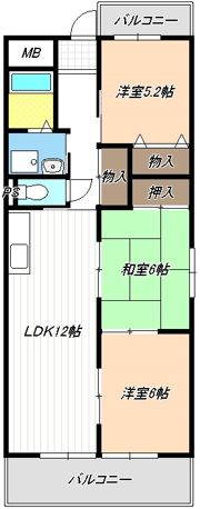 陽明ハイツの間取り画像