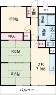 狭山ハウス一号棟の間取り画像