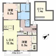 プロムノワール湯田温泉駅前 シャンパーニュの間取り画像