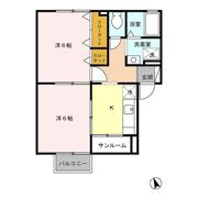 Centre・Y（ｻﾝﾄﾙ・ﾜｲ） Bの間取り画像