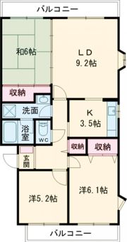 ルミエール緑岡Cの間取り画像
