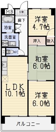 キャピタルシティ苗田の間取り画像