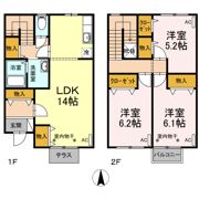 リースランド日和田 Cの間取り画像