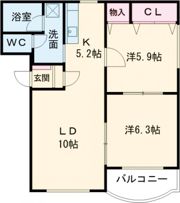 ミヤビタウンD棟の間取り画像