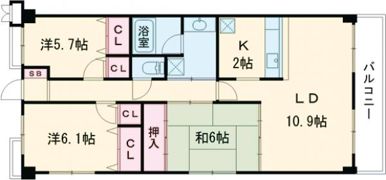 メルベール長尾の間取り画像