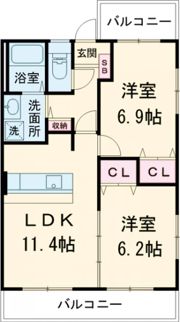 フォブールフクダの間取り画像