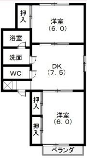 イエローハウス城西Aの間取り画像