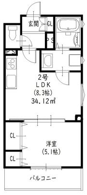 クリエオーレ津の辺町Ⅱの間取り画像