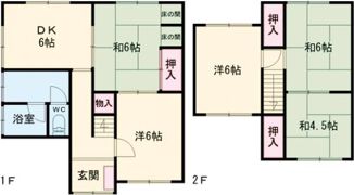 川島東町貸戸建の間取り画像