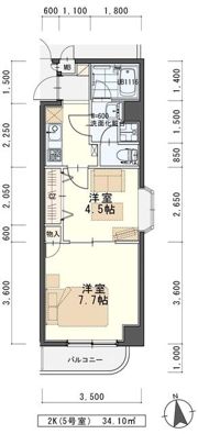 クレセール河原町の間取り画像