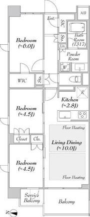 ザ・レーベン上杉三丁目(ザレーベンカミスギサンチョウメ)の間取り画像