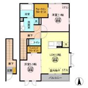 ピアヒルズ桜ヶ丘 Dの間取り画像