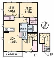 RAINBOW中島 B棟の間取り画像