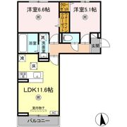 D-ROOM菊池 B棟の間取り画像