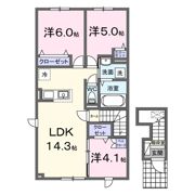アーデルハイツ Aの間取り画像