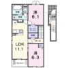 ヴィスタ ブライト Dの間取り画像