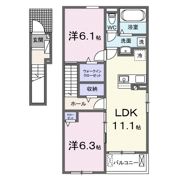 ケーズコート中迫1の間取り画像