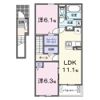 ケーズコート中迫3の間取り画像