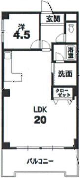 第1古山ハイツの間取り画像