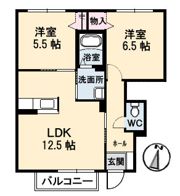 ヴィラ泉・東の間取り画像