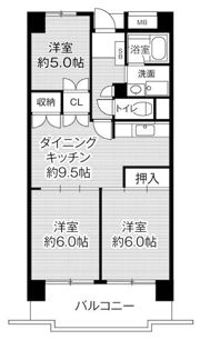 ビレッジハウス高美が丘タワー1号棟の間取り画像