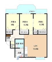 コンチネンタル堀川 号室の間取り画像