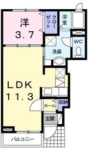 コーポ上ノ川Bの間取り画像