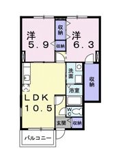 ブランシュ ネージュK Aの間取り画像