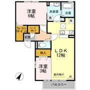 ヴィルヌーブ伍番街 B棟の間取り画像