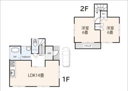 東松山市山崎町 戸建て 2LDKの間取り画像