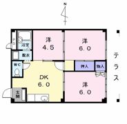 コーポ角割の間取り画像