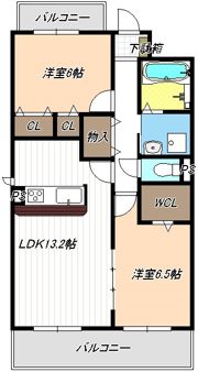 ベルデュールⅡの間取り画像