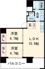 尾上町新築賃貸マンションの間取り画像