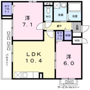 フラット黒門の間取り画像
