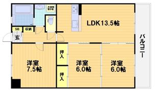 第34長栄ヴィラ大成さがの間取り画像