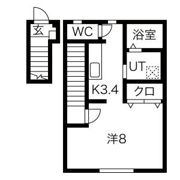 ワンリッチ上野町Aの間取り画像