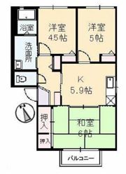 クレインフィールドⅡ B棟の間取り画像