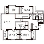 ロイヤルパレス上杉の間取り画像
