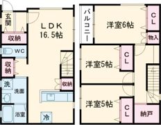 戸建賃貸末広町 B棟の間取り画像