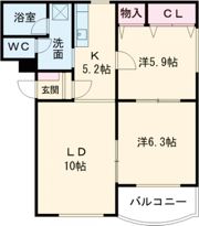 ミヤビタウンB棟の間取り画像