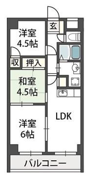 メゾンドール六万寺の間取り画像