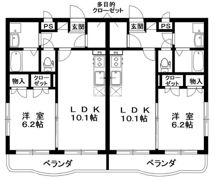 マリベール伏石の間取り画像