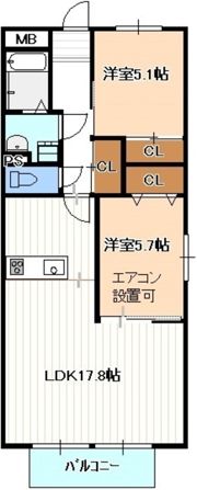 コーポ大門の間取り画像