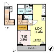 レーヴェ東戸倉Ⅰの間取り画像