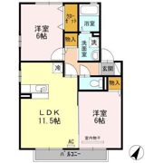 サニープレイス福山Ⅰ B棟の間取り画像