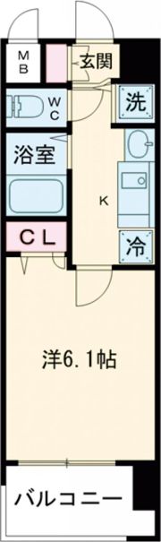 プレミアムコート神戸三宮の間取り画像