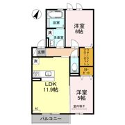 JIN／輝B棟の間取り画像