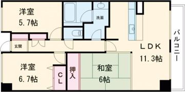 プリンスハイツ木場町壱番館の間取り画像